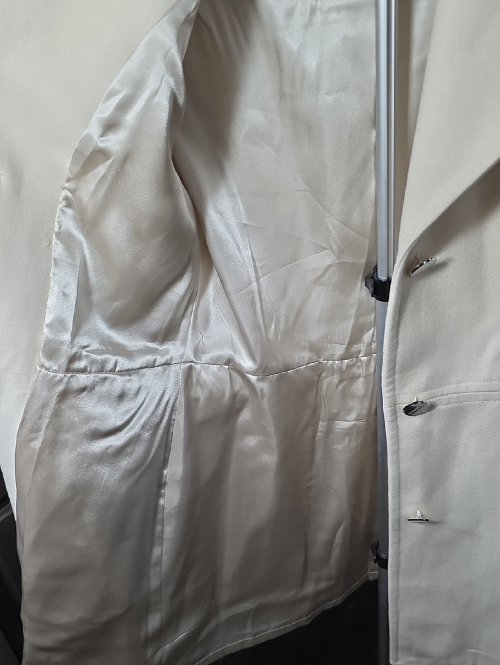 Laundry By Shelli Segal Cream Tailored Single-Breasted Blazer Coat - Picture 10 of 13